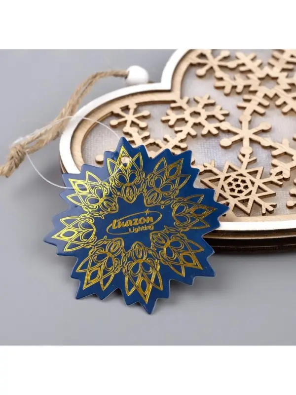 Ёлочная игрушка &laquo;Сердце в снежинках&raquo;, 13&times;13&times;1 см, 3 LED, от батареек, свечение тёплое белое