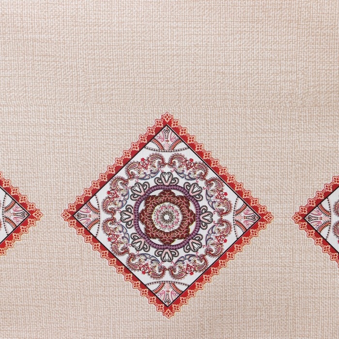 Клеёнка на стол на ткани «Цветочный мотив», рулон 20 метров, ширина 137 см, толщина 0,22 мм, цвет бежевый Клеёнка на стол на ткани «Цветочный мотив», рулон 20 метров, ширина 137 см, толщина 0,22 мм, цвет бежевый