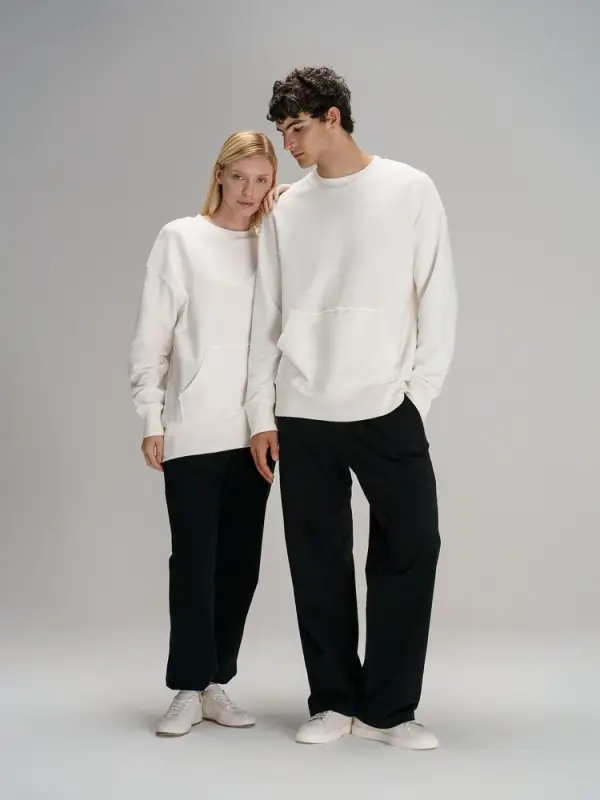 Свитшот оверсайз унисекс Vozduh, молочно-белый, размер XS/S Свитшот оверсайз унисекс Vozduh, молочно-белый, размер XS/S