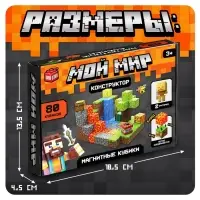 Конструктор UNICON &laquo;Магнитные кубики. Мой мир&raquo;, 2 фигурки, 80 деталей