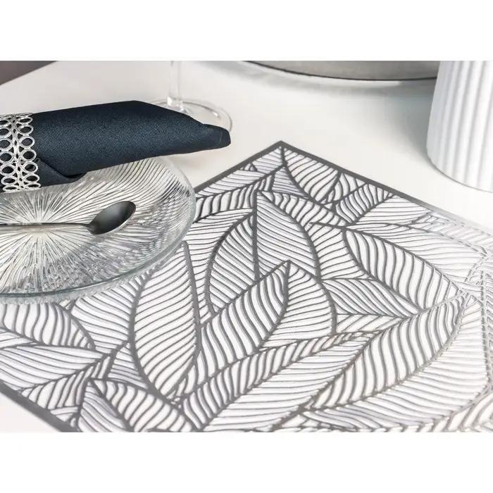 Салфетка сервировочная на стол Доляна &laquo;Листопад&raquo;, 45&times;30 см, серебряная