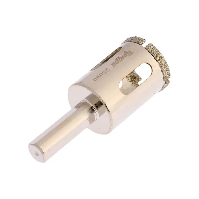 Сверло алмазное по стеклу и керамике ТУНДРА, трехгранный хвостовик, 25&times;65 мм