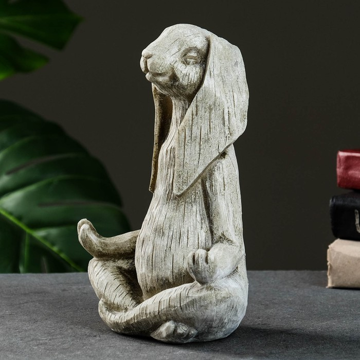 Копилка Копилка "Заяц йог" 25х19х10см, серый камень