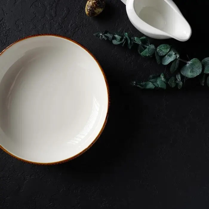 Тарелка фарфоровая глубокая Magistro &laquo;Церера&raquo;, 700 мл, d=18,5 см, цвет белый