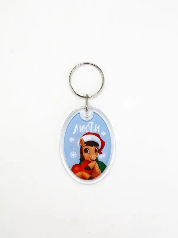 Брелок из пластика «Новогодний», 6 шт., 5×4 см, МИКС