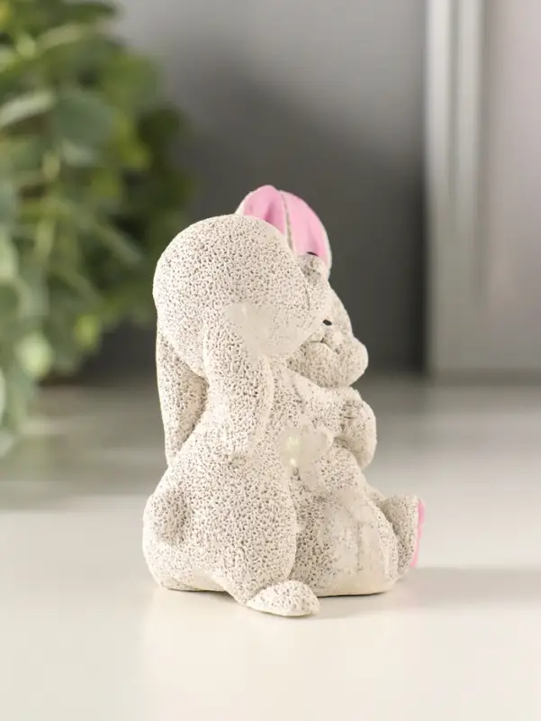 Статуэтка "Кролики обнимаются" 7х5х4,5 см,  цвет серый