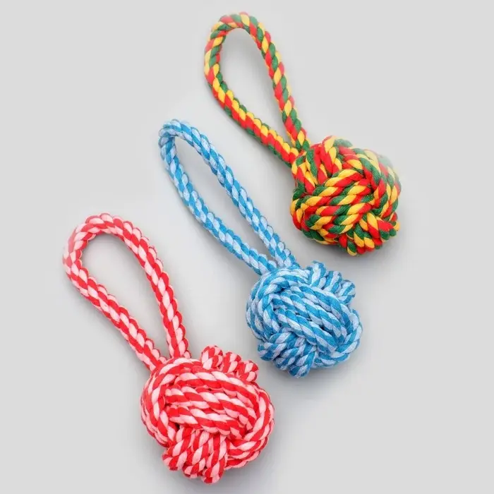 Игрушка канатная &laquo;Мяч с петлей&raquo;, до 65 г, цвет МИКС