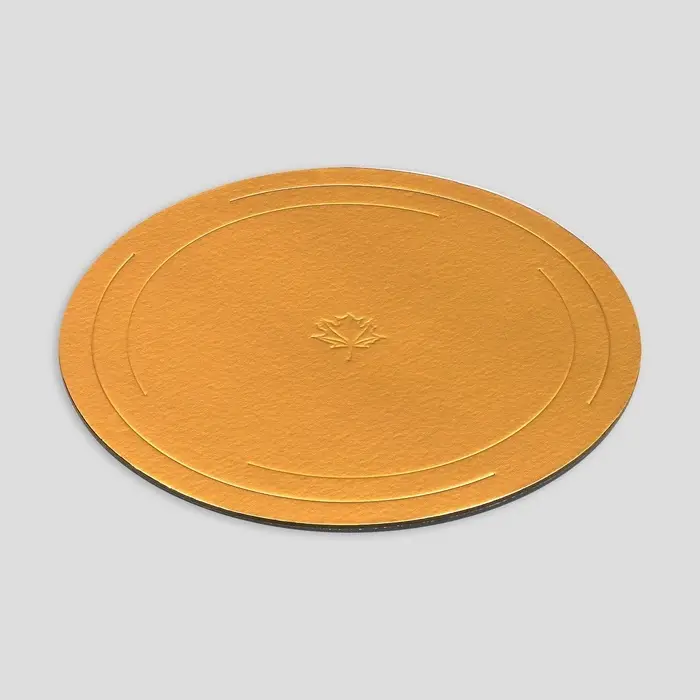 Подложка для торта усиленная 34 см, золото - жемчуг, 3.2 мм