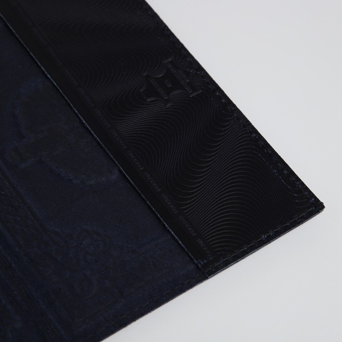 Обложка для паспорта, тиснение, герб, цвет тёмно-синий