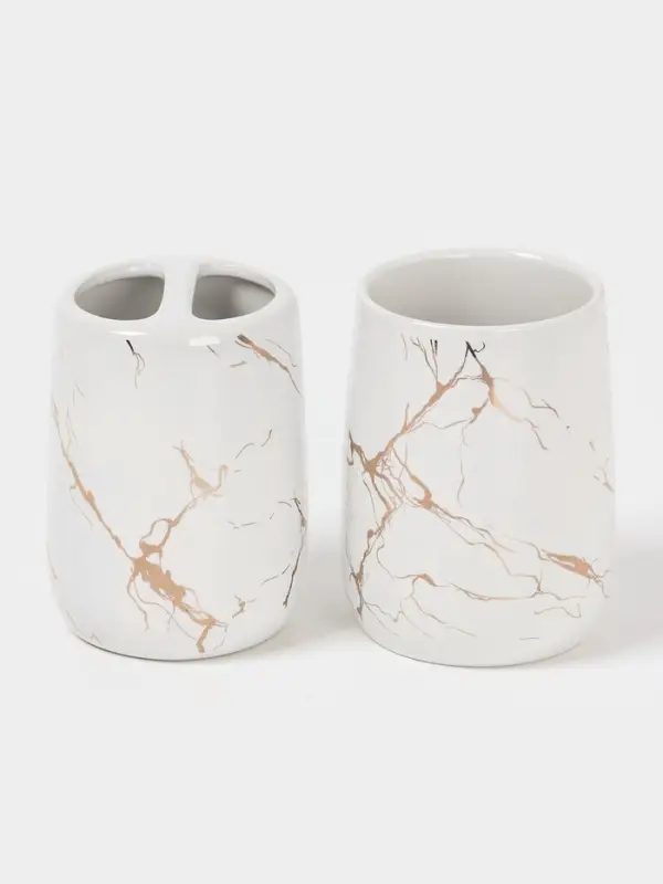 Набор аксессуаров для ванной комнаты SAVANNA &laquo;Гроза&raquo;, 4 предмета (мыльница, дозатор для мыла 400 мл, 2 стакана), цвет белый