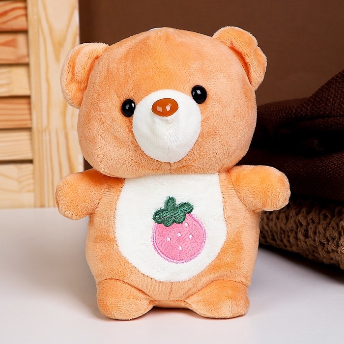 Мягкая игрушка «Мишка», с ягодкой, 20 см Мягкая игрушка «Мишка», с ягодкой, 20 см