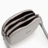 Сумка женская кросс-боди на молнии, 19&times;7&times;15 см, в клетку, серая