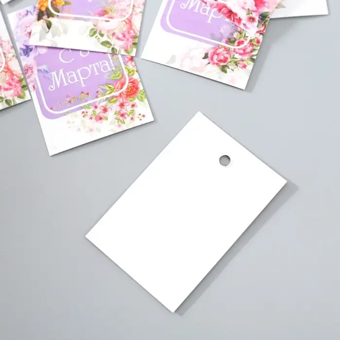 Бирка картон «8 Марта» набор 10 шт., 5 видов, 4×6 см