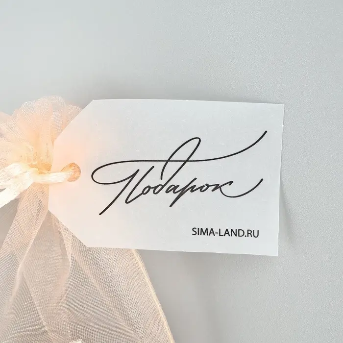 Мешочек подарочный из фатина с термонаклейкой «Бант», 11 х 16 см +/- 1.5 см