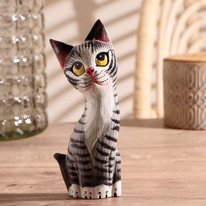 Сувенир дерево Сувенир дерево "Котёнок" серый 6х3х18 см