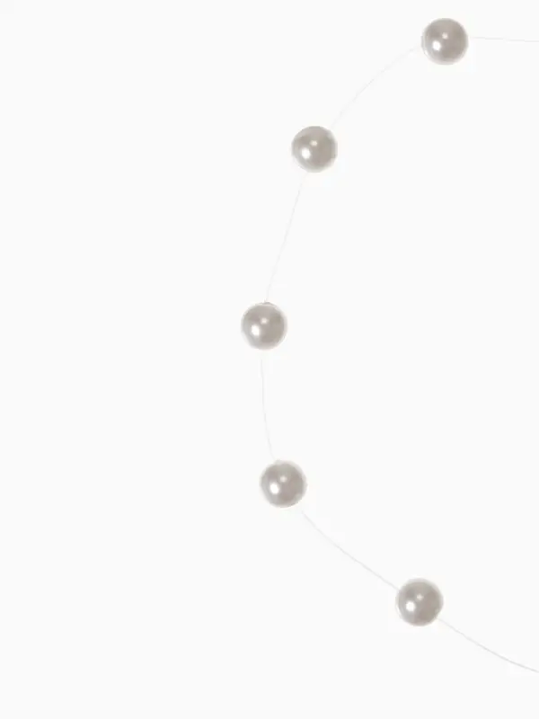 Бусы на леске &laquo;Жемчуг&raquo;, шар №8, белые в серебре, 30 см