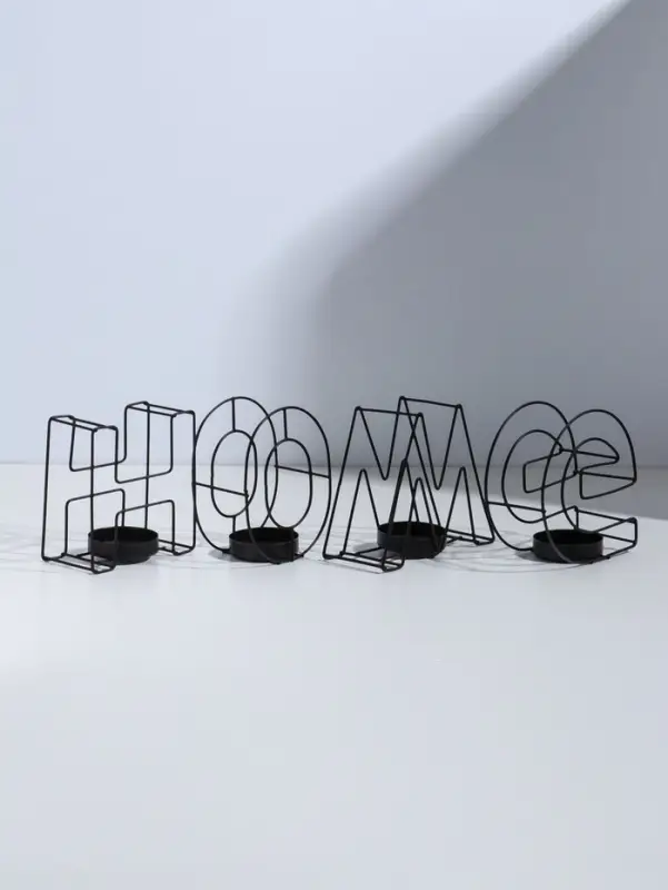 Подсвечник металлический на 4 свечи TAKE IT EASY, Home, 13.5&times;42 см, чёрный