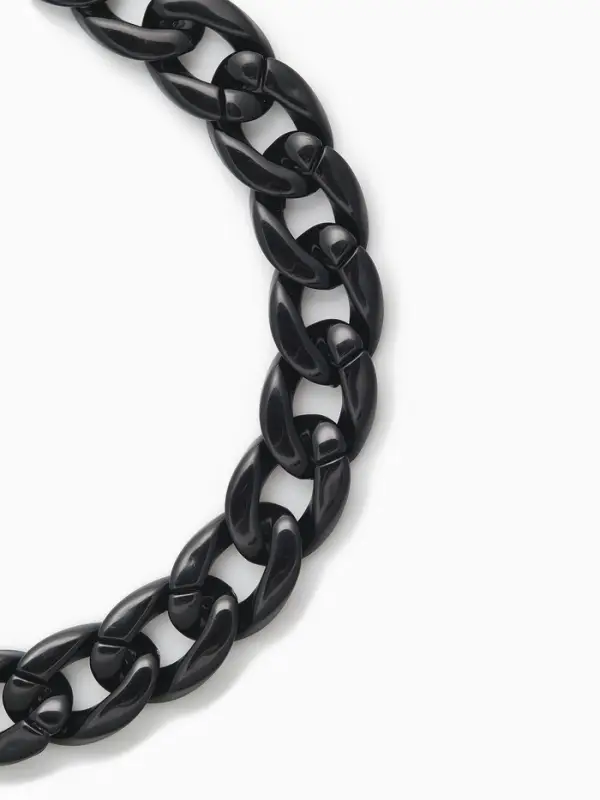 Колье &laquo;Цепь&raquo;, диагональ, чёрное, 45 см
