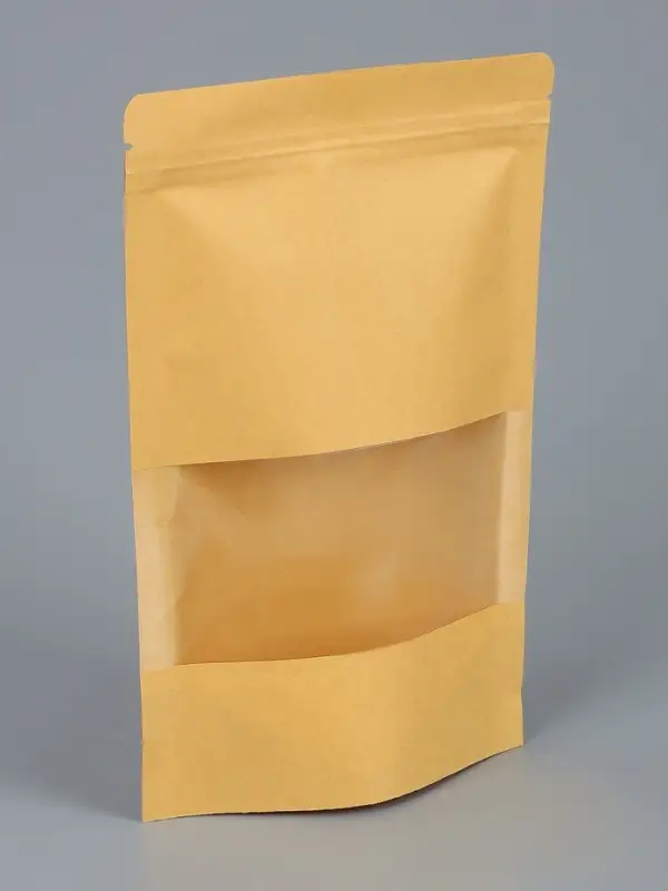 Пакет Zip - lock Крафт с прямоугольным окном 14&times;22 см