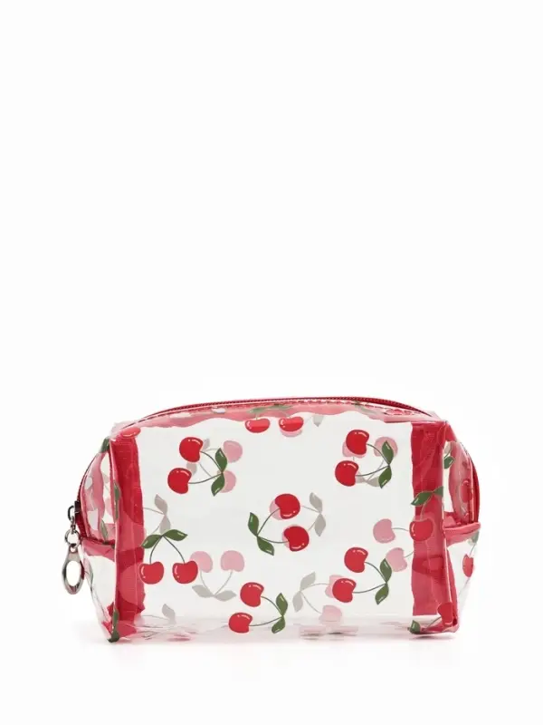 Косметичка ПВХ Вишня 15*6*8,5, отд на молнии, прозрачный