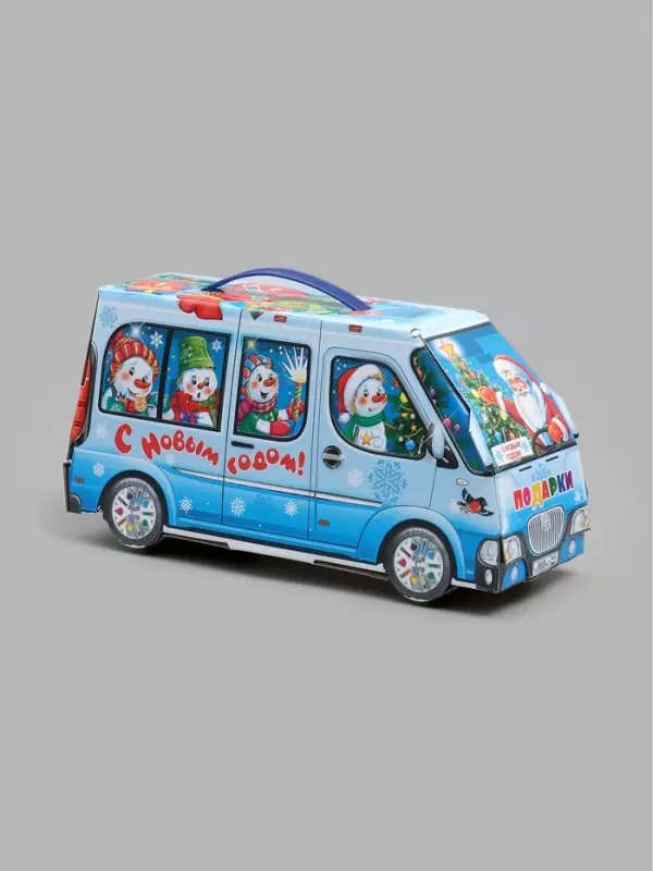 Подарочная коробка новогодняя &laquo;Автобус для снеговиков&raquo; 143&times;270&times;100, для сладких подарков