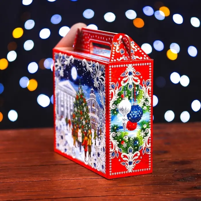 Подарочная новогодняя коробка &laquo;На Катке&raquo;, упаковка для сладких подарков, 17.3&times;6.5&times;15 см