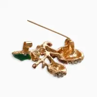 Брошь &laquo;Жёлуди&raquo;, бело-зелёная в чернёном золоте