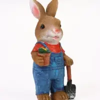 Садовая фигура из полистоуна &laquo;Заяц с лопатой&raquo;, 9&times;13.5&times;27 см, Greengo