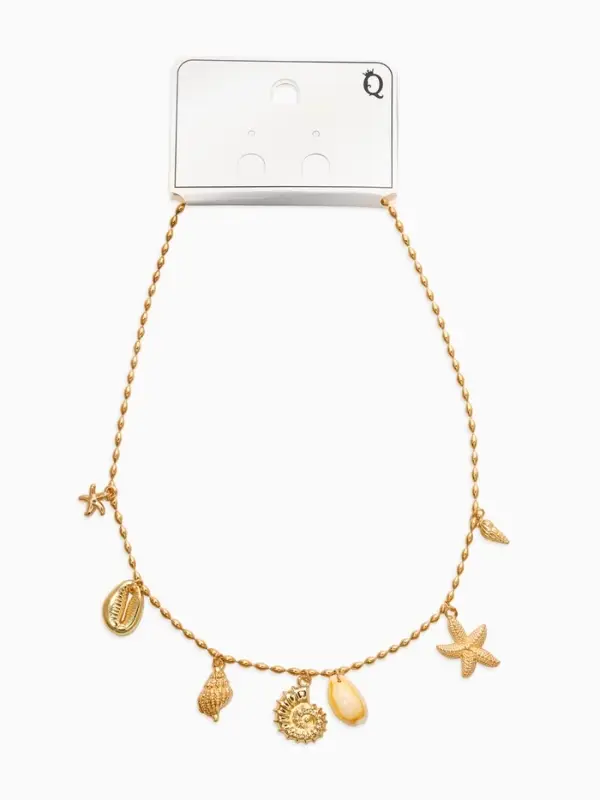 Колье "Летний вайб" морское дно, цвет белый в золоте