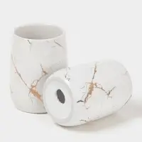 Набор аксессуаров для ванной комнаты SAVANNA &laquo;Гроза&raquo;, 4 предмета (мыльница, дозатор для мыла 400 мл, 2 стакана), цвет белый