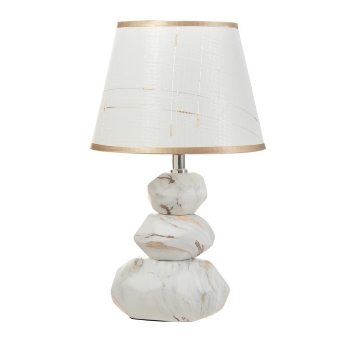 Настольная лампа Настольная лампа "Андри" E14 40Вт белый-золото 23х23х39 см RISALUX