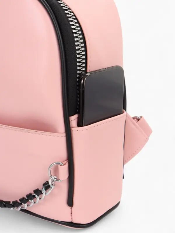 Рюкзак-мини женский на молнии, с карманом, размер 21&times;12&times;27 см, розовый