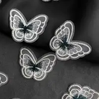 Аппликация для одежды &laquo;Бабочка&raquo;, текстильная, 5&times;4 см, 10 шт., зеленая, белая