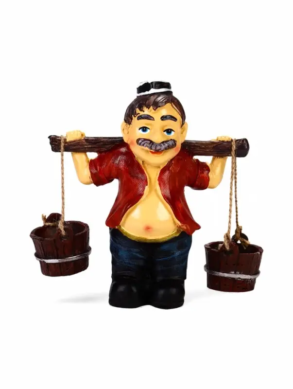 Садовая фигура из полистоуна &laquo;Дедушка с ведрами&raquo;, 20&times;7&times;19 см, Greengo