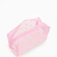 Косметичка дор Сердца, сетка 18*7,5*10, отд на молнии, розовый Косметичка дор Сердца, сетка 18*7,5*10, отд на молнии, розовый