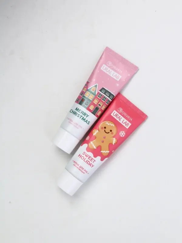 Новогодний подарочный набор косметики «С Новым Годом», гель для душа 2 шт, крем для рук 2 шт, URAL LAB