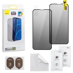 Защитное стекло для iPhone 13 Mini Baseus Антишпион Soft Edge 0.3mm 2 шт