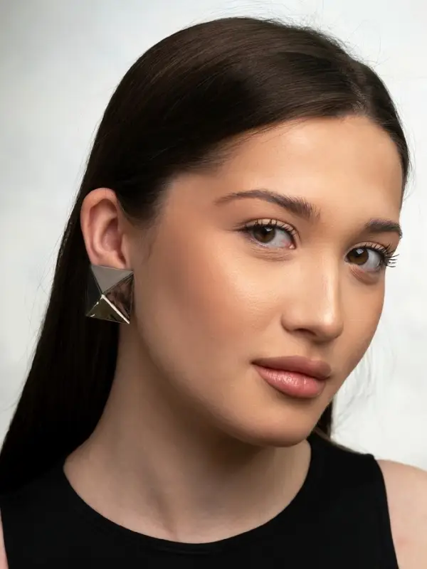 Серьги клипсы для ушей QF &laquo;Тренд. Квадрат&raquo;, металл, цвет серебро