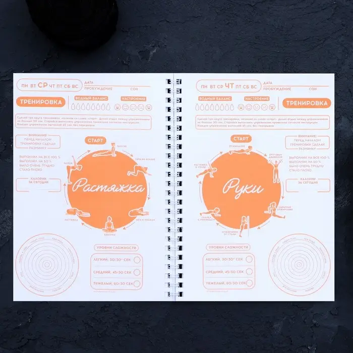 Дневник тренировок &laquo;Авокадо&raquo; на пружине, 25 листов