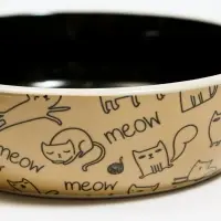 Миска керамическая &laquo;Графичная Коты&raquo; 200 мл, 12&times;3.5 см, бежево-чёрная