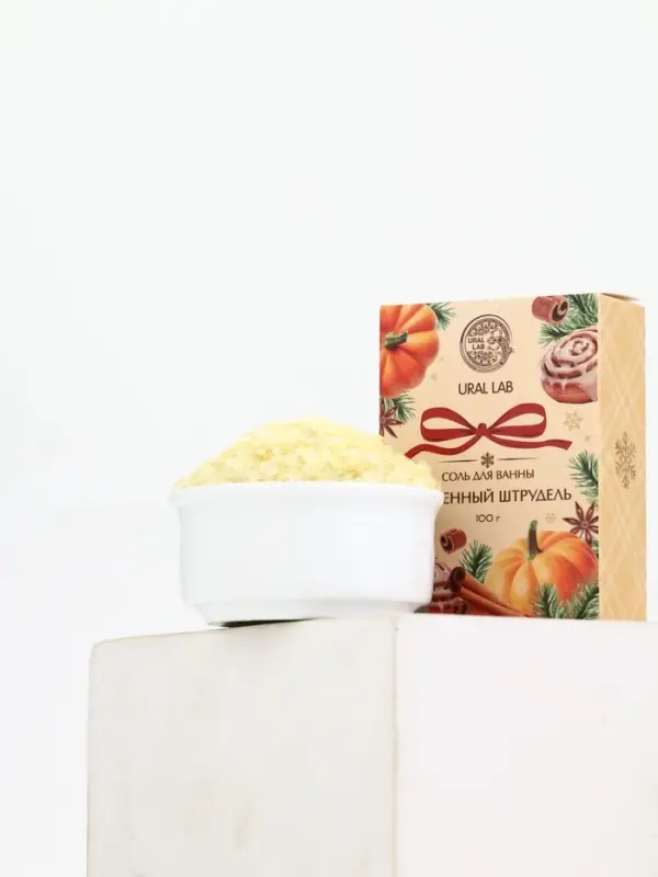 Соль для ванны с ароматом тыквенного штруделя, 100 г, URAL LAB Соль для ванны с ароматом тыквенного штруделя, 100 г, URAL LAB