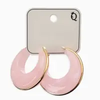 Серьги-кольца акрил "Тренд", цвет розовый в золоте