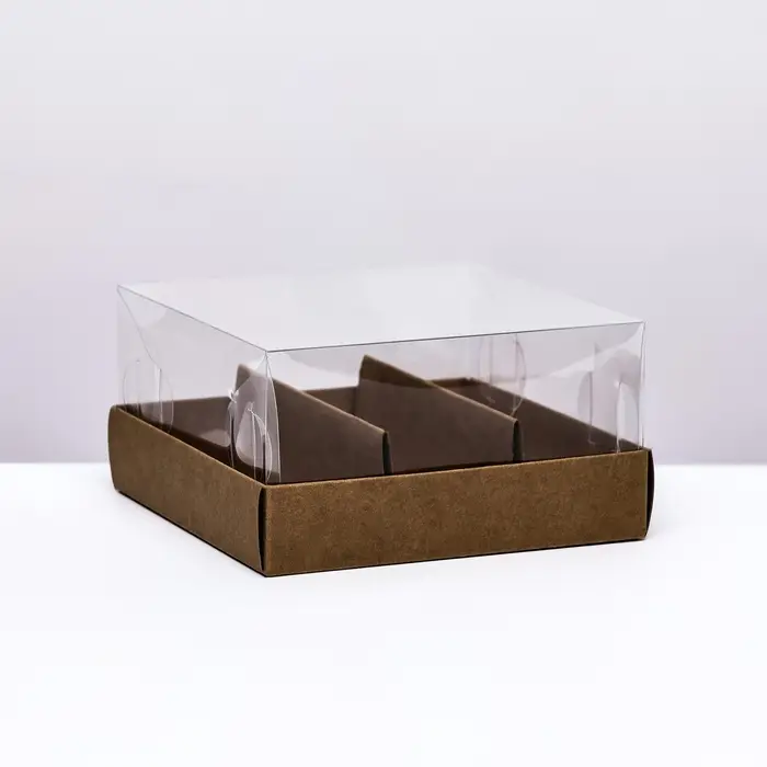Кондитерская коробка складная под 3 эклера, крафт, 13.5×13.5×7 см Кондитерская коробка складная под 3 эклера, крафт, 13.5×13.5×7 см