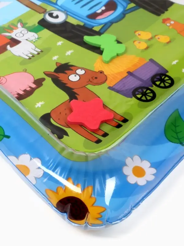 Акваковрик надувной, 60&times;50 см, фигурки EVA, Синий Трактор