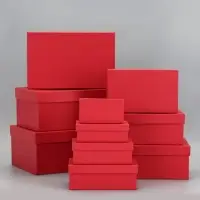 Набор подарочных коробок 10 в 1 &laquo;Красный&raquo; 30&times;19&times;12 - 12&times;6.5&times;4 см