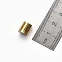 Замок-концевик магнитный, 3 шт. L=20 мм, внутренний d=8 мм, цвет золото