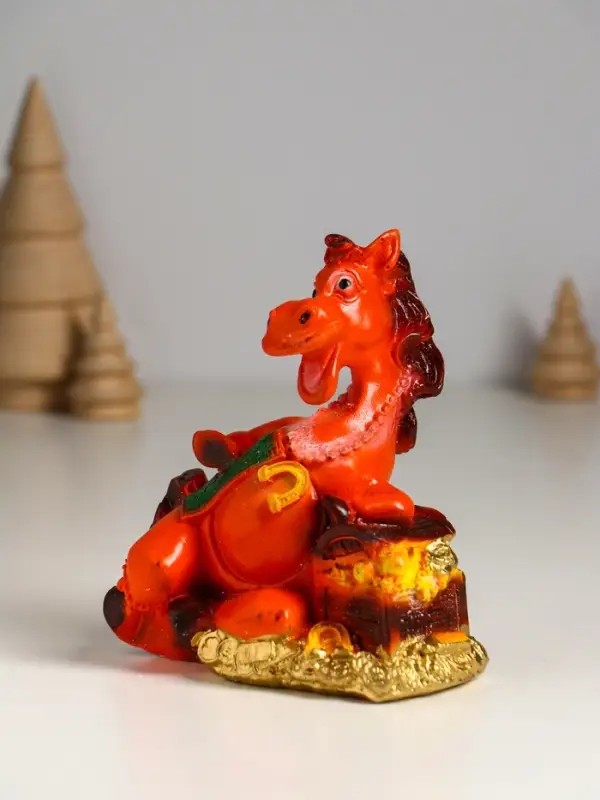 Копилка Копилка "Лошадь с сундуком монет" 12,5х11х7,5 см, коричневый