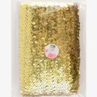 Тесьма декоративная с пайетками, на резинке, 3.5 см, 9 &plusmn; 0.5 м, цвет золотой