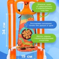 Снегокат &laquo;Twiny 2&raquo; Чебурашка, со спинкой, с родительской ручкой, оранжевый, TW2/ЧБ1 Nika