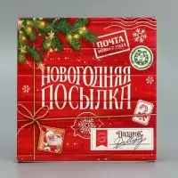 Коробка складная «Новогодняя посылка», 14 х 14 х 3,5 см